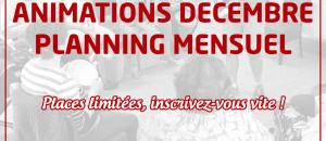 Planning des animations décembre