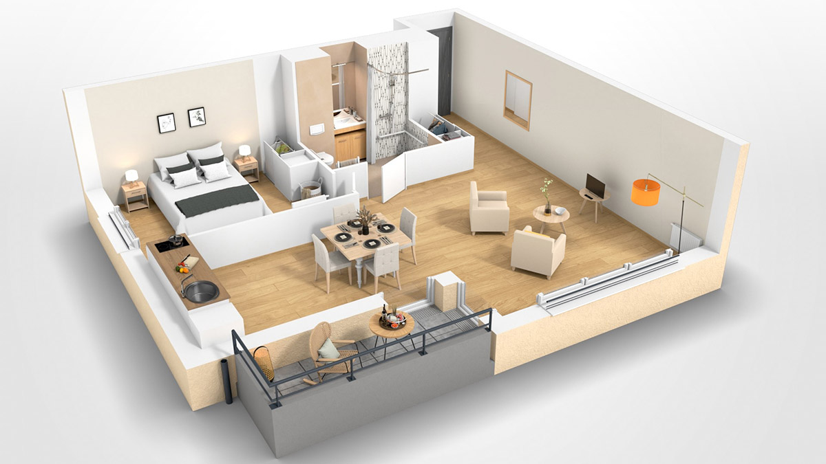 Béatrix by Heurus : Appartement T2 - Résidence services Seniors Béatrix by Heurus