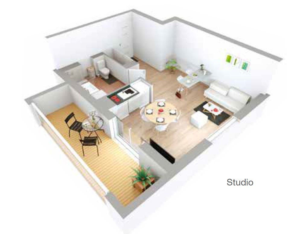 : Vue d'un appartement type Studio