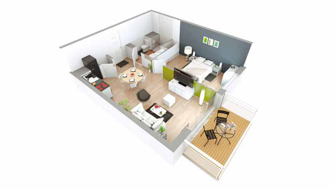: Vue d'un appartement type T2